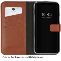 Selencia Echtleder Klapphülle Apple iPhone 14 - Hellbraun