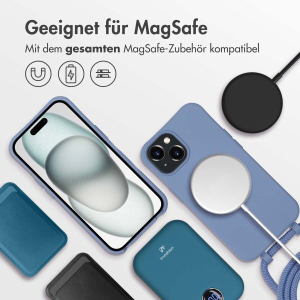 imoshion Color Backcover mit abtrennbarem Band MagSafe für das iPhone 15 - Ash Blue