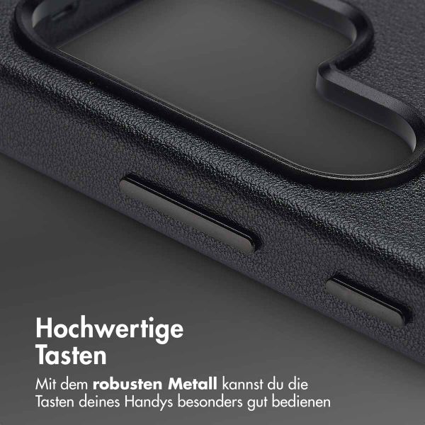 Accezz MagSafe Leather Backcover für das Samsung Galaxy S25 Ultra - Onyx Black