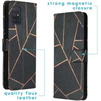imoshion Design TPU Klapphülle Samsung Galaxy A71 - Black Graphic