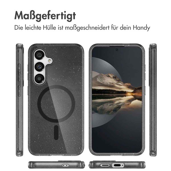 imoshion Sparkle Back Cover mit MagSafe für das Samsung Galaxy S25 - Glitzer Schwarz