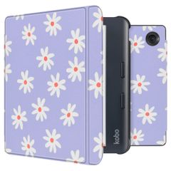 imoshion Design Slim Hard Case Sleepcover mit Stand Kobo Libra Colour - Flowers Distance