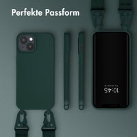 Selencia SilikonHülle mit abnehmbarem Band Apple iPhone 15 - Dunkelgrün