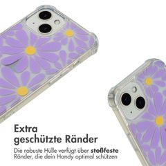 imoshion Design Hülle mit Band Apple iPhone 13 - Tropical Violet Flowers Connect