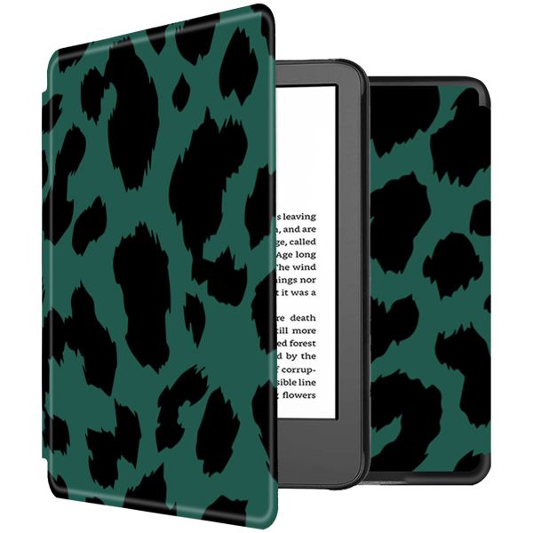 imoshion Design Slim Hard Case Sleepcover für das Amazon Kindle (2024) / Amazon Kindle (2022) 11th gen - Green Leopard