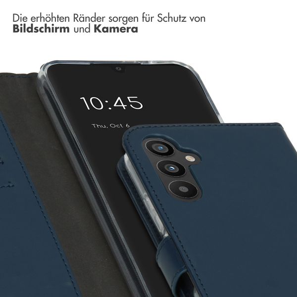 Selencia Echtleder Klapphülle Samsung Galaxy A34 (5G) - Blau