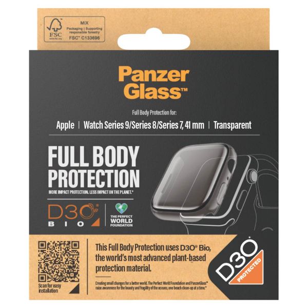 PanzerGlass Full Body Protection D3O® Bio Case Apple Watch 7 / 8 / 9 - 41 mm - Transparent