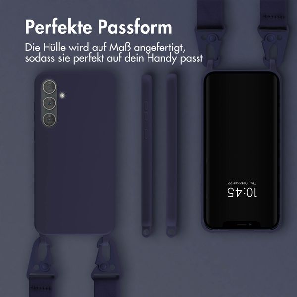 Selencia SilikonHülle mit abnehmbarem Band Samsung Galaxy A35 - Dunkelblau