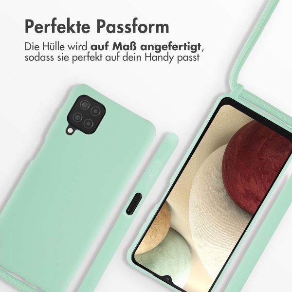 imoshion Silikonhülle mit Band für das Samsung Galaxy A12 - Mintgrün