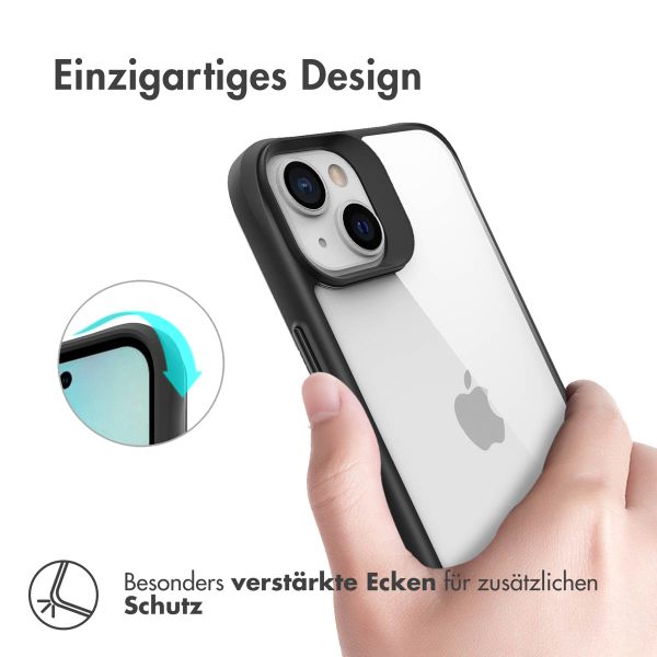imoshion Rugged Hybrid Case für das Apple iPhone 14 Plus - Schwarz / Transparent