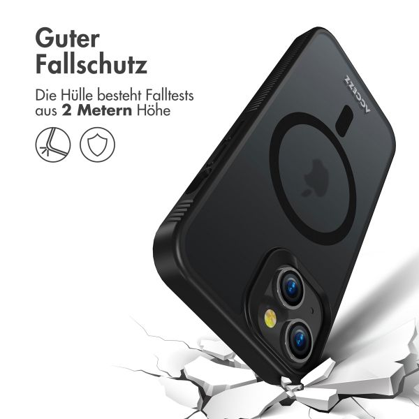Accezz Rugged Frosted Back Cover mit MagSafe iPhone 14 - Schwarz