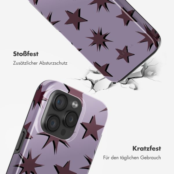 Selencia Vivid Tough Back Cover MagSafe für das iPhone 15 Pro - Stars Plum Lilac