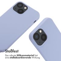 imoshion Silikonhülle mit Band für das iPhone 13 Mini - Violett