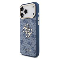 Guess 4G Metal Logo Back Cover Apple iPhone 17 Pro Max - Gold Edge - Blue