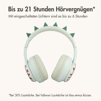 imoshion Kabellose Kinderkopfhörer Dino LED Light - Dezibelbegrenzer - Mit AUX-Kabel - Brown / Orange
