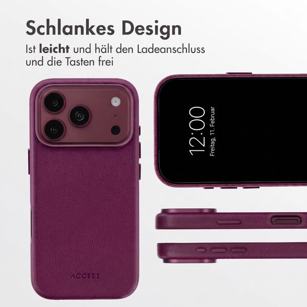 Accezz MagSafe Leather Backcover Apple iPhone 18 Pro Max / 17 Pro Max - Heath Purple