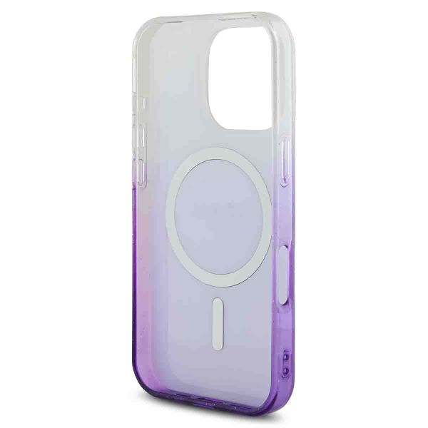 Guess MagSafe IML Glitter Gradient Case für das iPhone 16 Pro - Purple