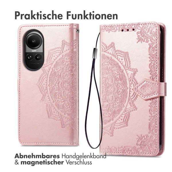 imoshion Mandala Klapphülle für das Oppo Reno 10 / 10 Pro - Rose Gold