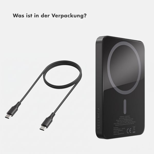 Selencia Vivid Powerbank 5.000 mAh - MagSafe und Qi - Black / Wavy Baby Sorbet