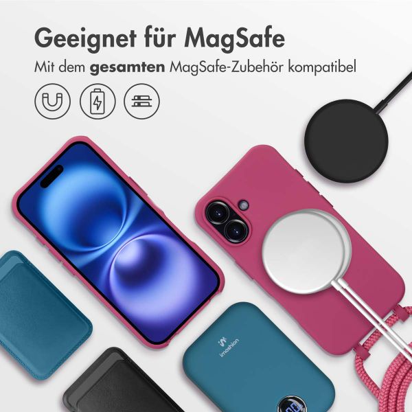 imoshion Color Backcover mit abtrennbarem Band MagSafe für das iPhone 16 - Raspberry