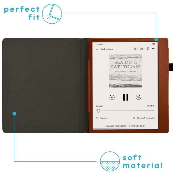 imoshion Vegan Leather Klapphülle Kobo Elipsa 2E - Dunkelbraun