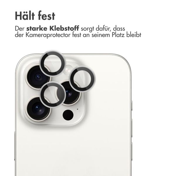 imoshion 2er-Pack Objektivschutz für Kamera für das Apple iPhone 15 Pro / 15 Pro Max - White Titanium