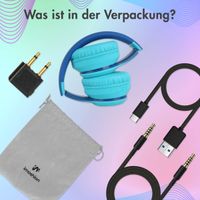 imoshion Kabellose Kinderkopfhörer LED Light - Dezibelbegrenzer - Mit AUX-Kabel - Cobalt Blue / Soft Blue
