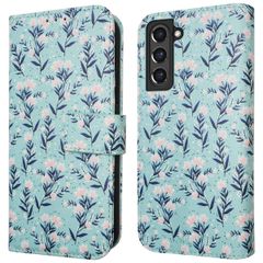 imoshion Design Klapphülle Samsung Galaxy S21 FE - Blue Flowers
