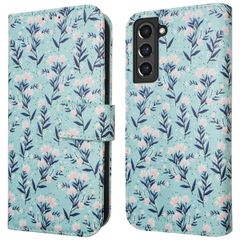 imoshion Design Klapphülle für das Samsung Galaxy S21 FE - Blue Flowers