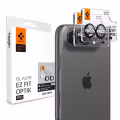 Spigen Optik Pro EZ Fit Lens Protector 2er-Pack Apple iPhone Duo - Black