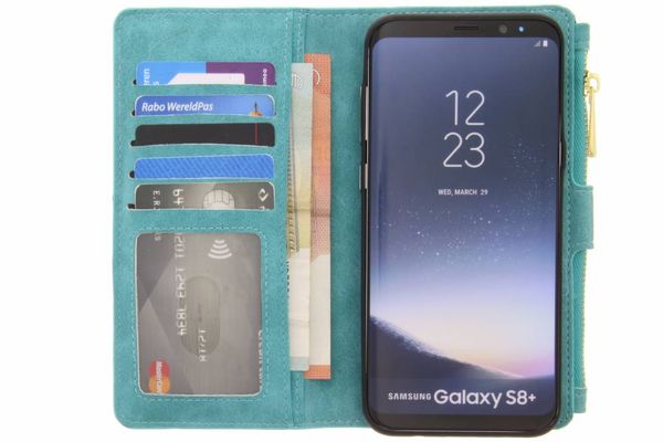 Türkise luxuriöse Portemonnaie-Klapphülle für das Samsung Galaxy S8 Plus