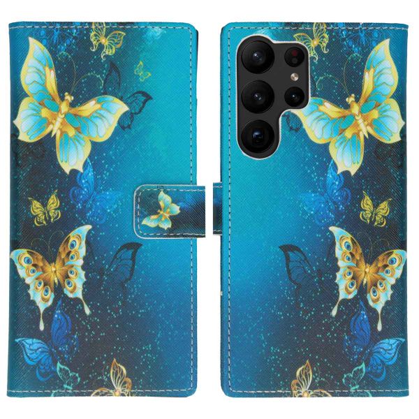 imoshion Design TPU Klapphülle für das Samsung Galaxy S23 Ultra - Blue Butterfly