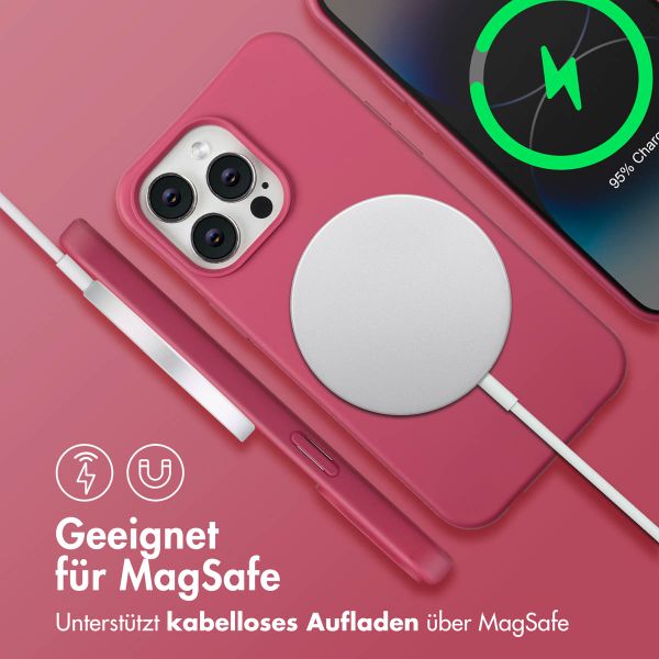 imoshion Color Backcover mit abnehmbarem Handykette und MagSafe Apple iPhone 14 Pro Max - Raspberry