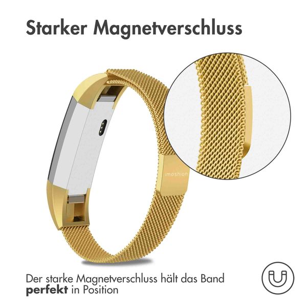 imoshion Mailändische Magnetarmband für das Fitbit Alta (HR) - Größe S - Gold