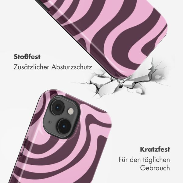 Selencia Vivid Back Cover Apple iPhone 14 - Wavy Swirl Pink Plum