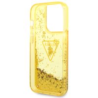 Guess Liquid Glitter Back Cover für das iPhone 14 Pro Max - Gelb