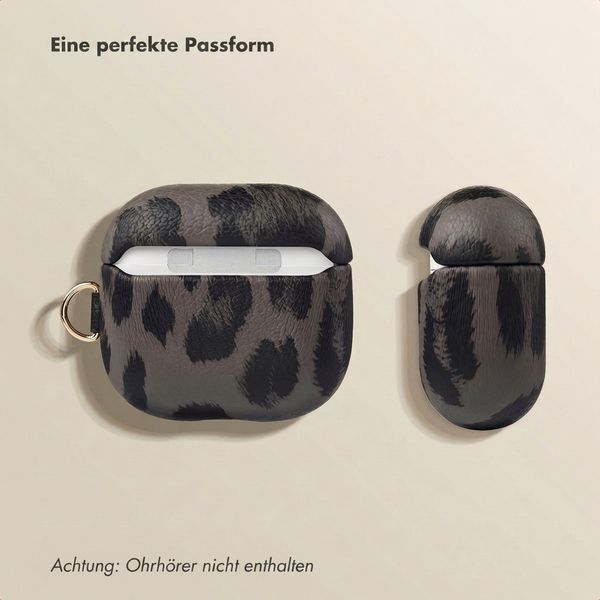 Selencia Sabi Hülle Panthermuster  Apple Airpods 4 - Midnight Black