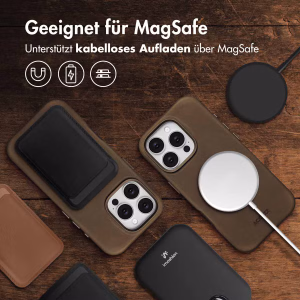 Accezz Vintage Leather Magsafe Backcover Apple iPhone 16 Pro - Rustic Brown