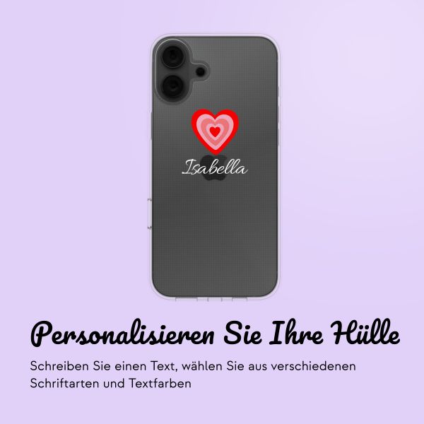 Personalisierte Hülle mit Herz iPhone 16 - Transparent