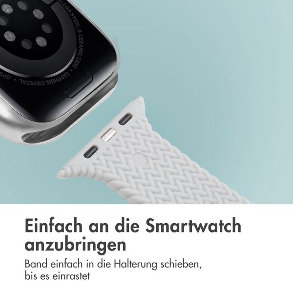 imoshion Geflochtenes Silikonarmband für die Apple Watch Series 1 bis 10 / SE / Ultra (2) (44/45/46/49 mm) - Grau