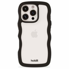 Holdit Wavy Case für das iPhone 16 Pro Max - Black / Transparent