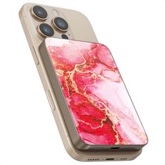 Selencia Vivid Powerbank 5.000 mAh - MagSafe und Qi2 - Desert Gold / Rosy Marble