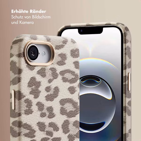 Selencia Sabi Backcover Leopardenmuster mit MagSafe Apple iPhone 16e - Soft Ivory