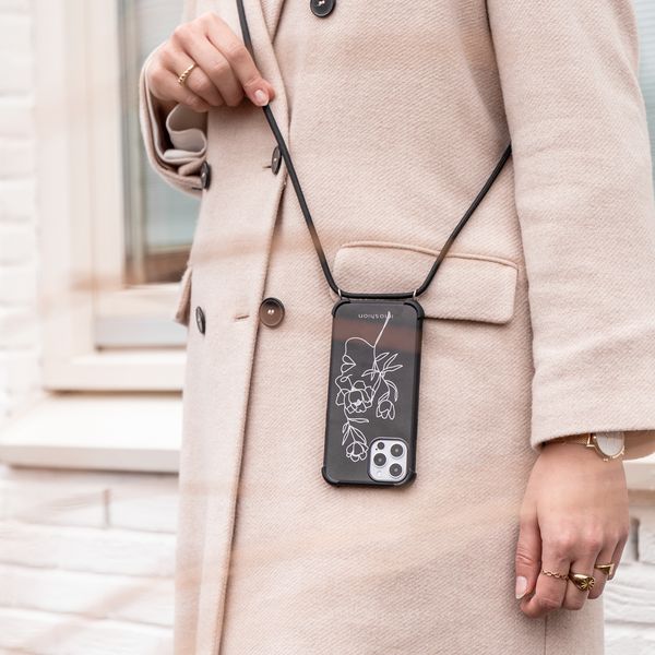 imoshion Design Hülle mit Band Samsung Galaxy A72 - Woman Flower Black