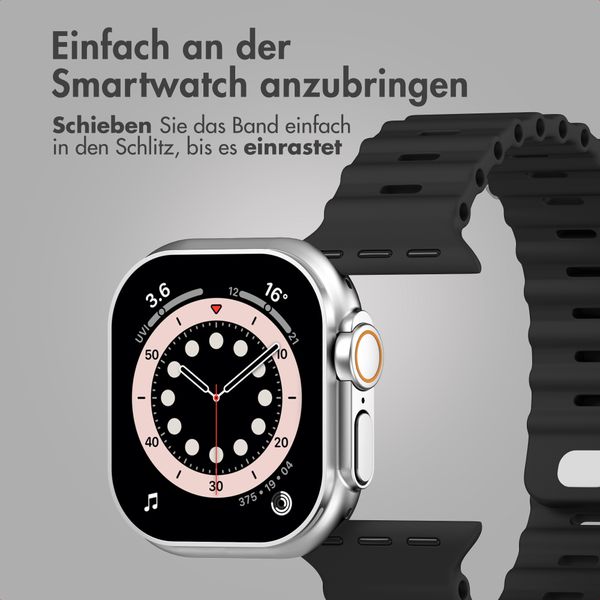 Accezz Ocean Armband für Apple Watch Series 1 - 9 / SE (38/40/41 mm) | Series 10 / 11 (42 mm) - Schwarz