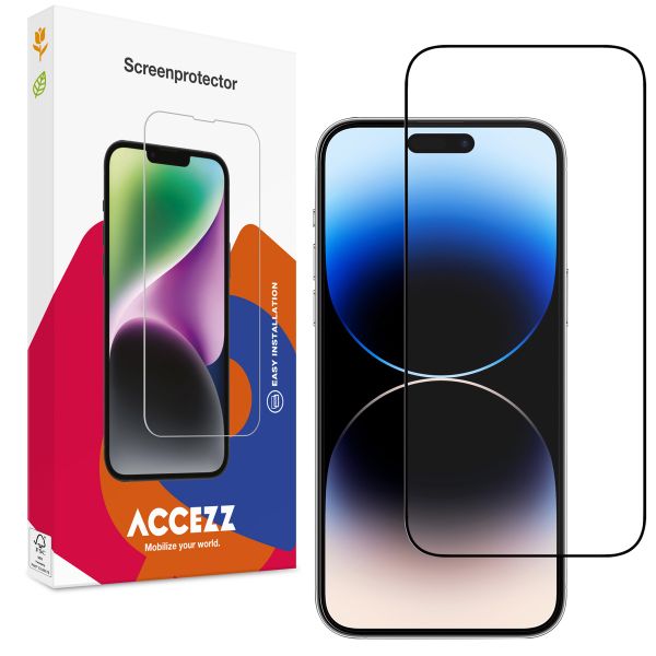 Accezz Full Cover Screen Protector aus gehärtetem Glas für das iPhone 15 Pro