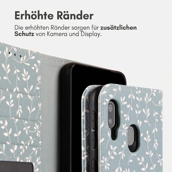 imoshion Design Klapphülle Samsung Galaxy A20e - Smoke Green Flowers