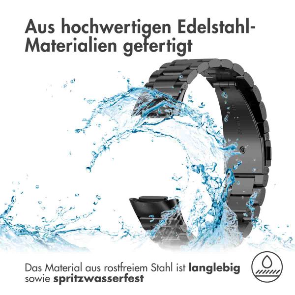 imoshion Edelstahlarmband für das Fitbit Charge 5 / Charge 6 - Schwarz