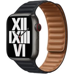 Apple Leather Link Armband für das  Apple Watch Series 1 t/m 11 / SE / Ultra (44/45/46/49 mm) - Größe S/M - Midnight