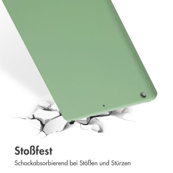 Accezz Liquid Silicone Back Cover Apple iPad 9 (2021) 10.2 Zoll / iPad 8 (2020) 10.2 Zoll / iPad 7 (2019) 10.2 Zoll - Hellgrün
